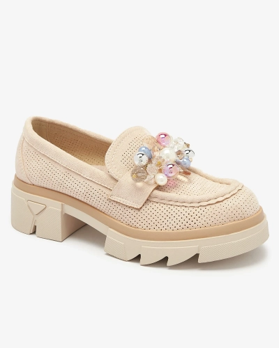 Mocassins ajourés beige pour femme Peloga- Footwear