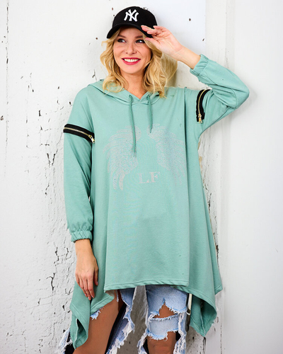 Royalfashion Sweat-shirt surdimensionné pour femme avec fermetures éclair
