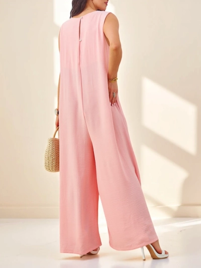 Atena Rosa Palazzo – combinaison élégante à bretelles en viscose