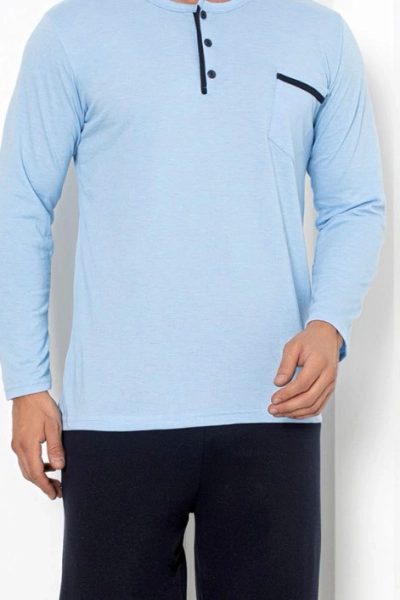 Royalfashion Pyjama homme en coton avec une poche