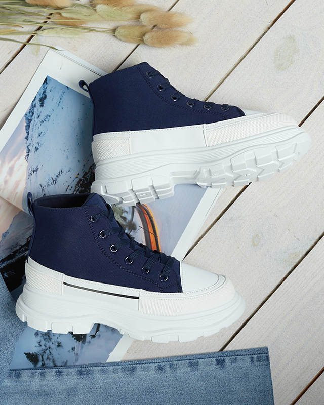 Chaussures de sport hautes pour femmes, bleu marine, de type Dolla- Footwear