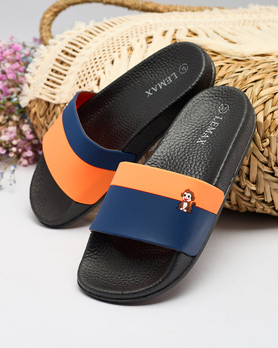 Royalfashion Tongs en caoutchouc orange et bleu marine pour femme Lierigs