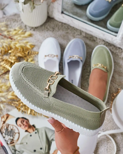 Royalfashion Mocassins en tissu pour femme avec ornementation dorée Erticae
