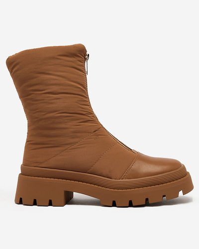 Royalfashion Bottes à talons plats Tainve Beige pour femmes