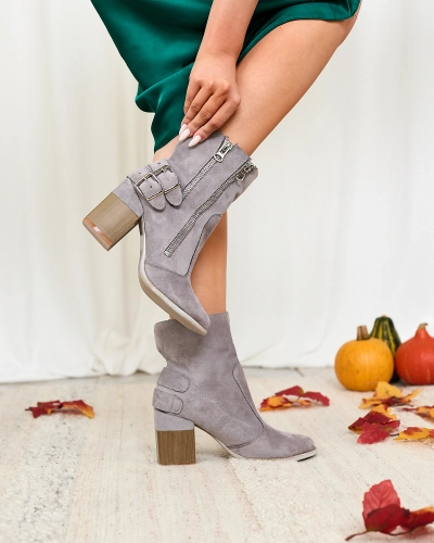 Royalfashion Bottes grises pour femme avec décoration Feirrgo