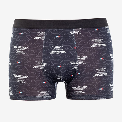 Boxer homme noir à motifs - Sous-vêtements