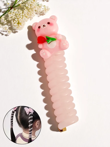 Royalfashion Élastique à cheveux en forme de ressort avec ourson Teddy Twist