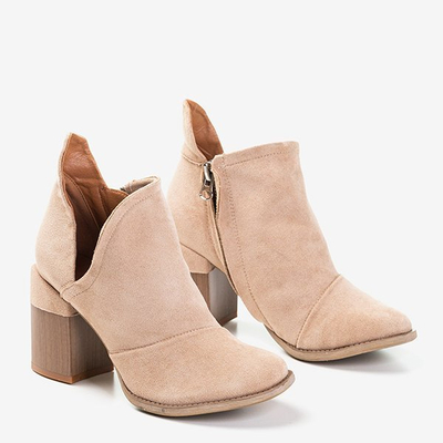 Bottines femme beiges avec découpes Cintura - Chaussures 1