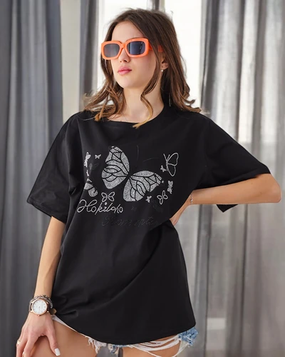 Royalfashion T-shirt en coton pour femmes Papillon romantique
