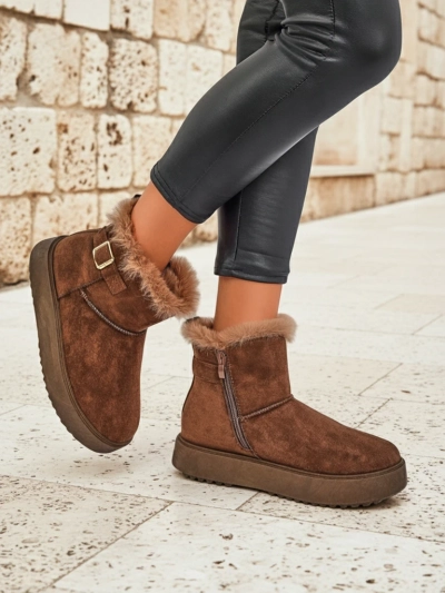 Royalfashion Bottes courtes style bottes de neige pour femmes Winter Crest