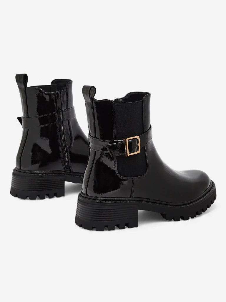 Bottines vernies pour femmes en cuir écologique Calivi