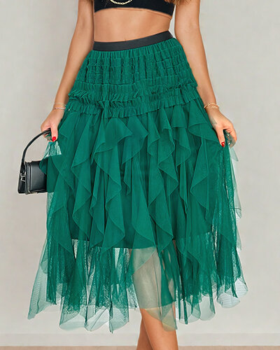 Royalfashion Jupe midi double épaisseur pour femme