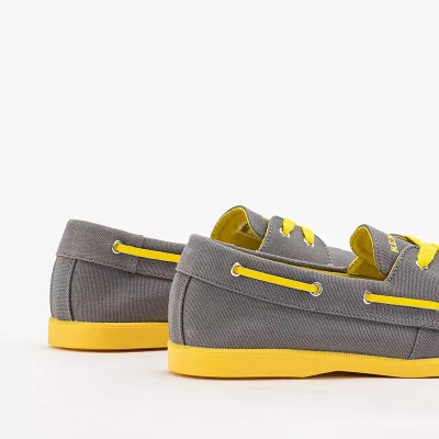 Baskets tissées pour hommes Tehila jaunes et grises - Footwear