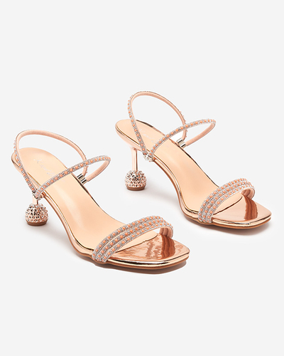 Babouches laquées rose et or à talons bas Lakopi - Footwear