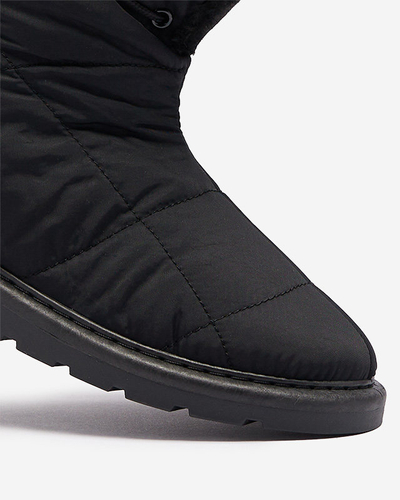 Bottines pour Femmes Luna Noires en Tissu Chaudes pour l'Hiver