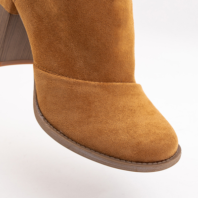 Bottes pour femmes avec découpes camel Plinara - Chaussures