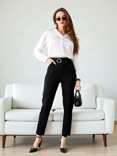 Pantalon Bella Melodia de Couleur Noire