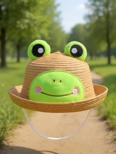 Royalfashion Chapeau en paille pour enfants Chapeau Froggy Shade