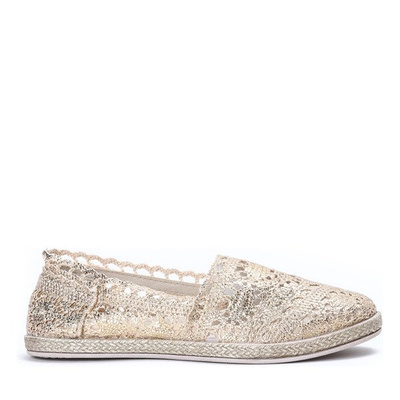 Espadrilles dorées avec broderie en dentelle Milossa - Chaussures 1