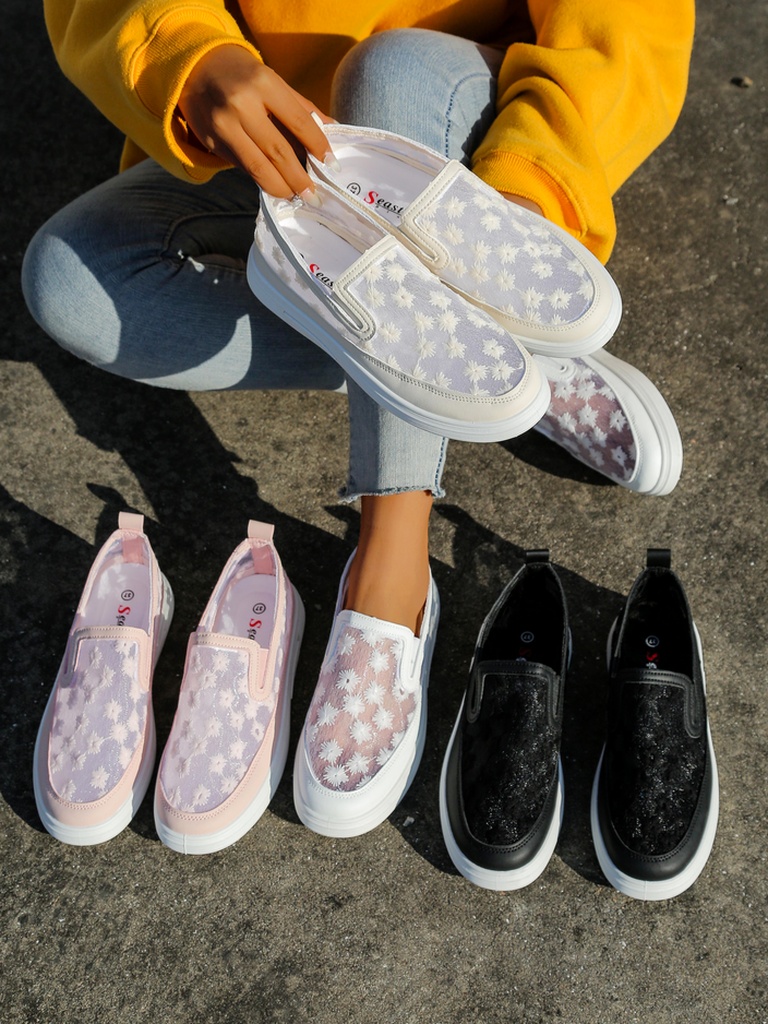 Mocassins en mesh Royalfashion pour femmes avec fleurs Emzos