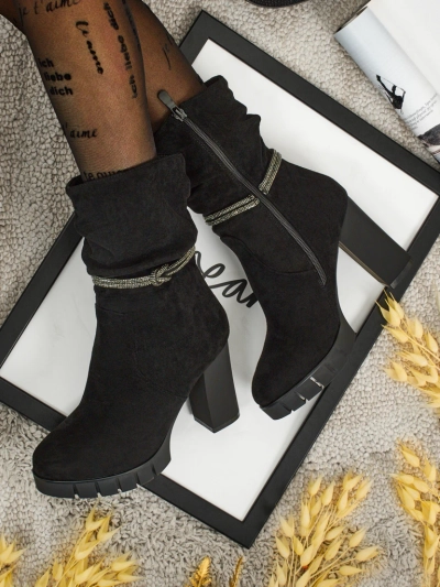 Bottines femme en daim écologique à talons épais RuneFlicker