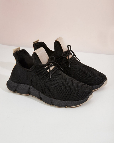 Chaussures de sport noires et beiges pour femmes Bommgi - Footwear