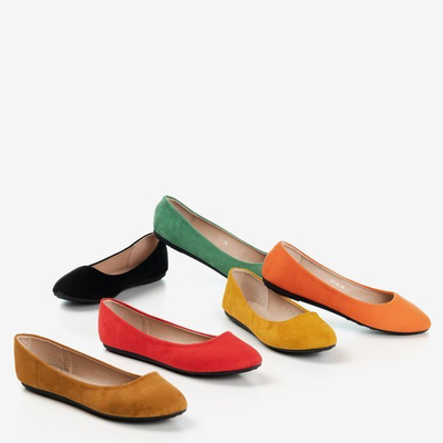 Royalfashion Ballerines pour femmes en éco-suède orange Marius