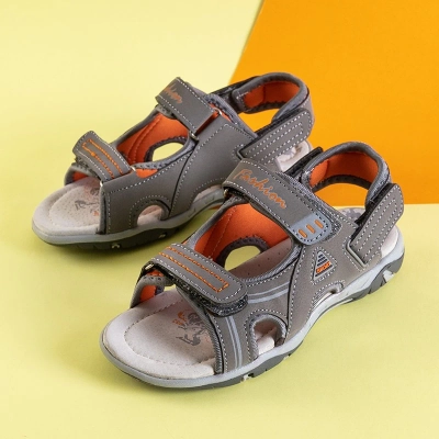 Sandales garçon grises à velcro Elbrus - Chaussures
