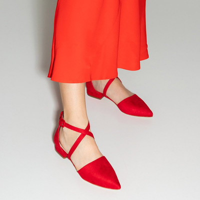 Ballerines plates femme rouges Lerma - Chaussures