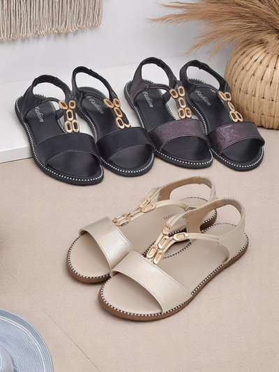 Royalfashion Sandales pour femmes avec lanières décoratives Siena Glow