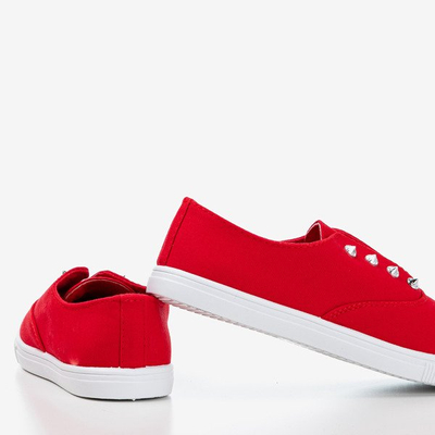 Sneakers rouges avec clous Odila - Chaussures 1