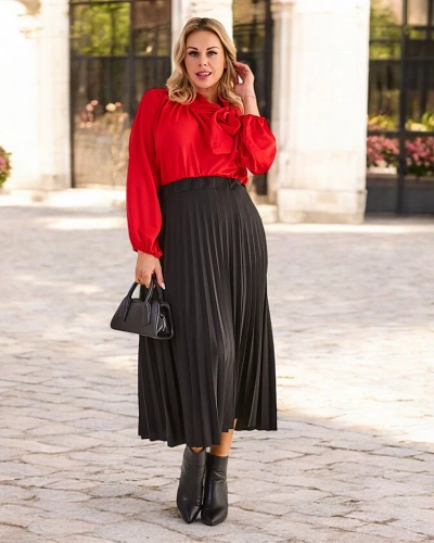 Jupe midi plissée Royalfashion pour femmes de grande taille
