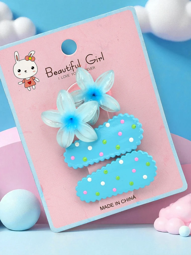 Lot de barrettes à motif floral