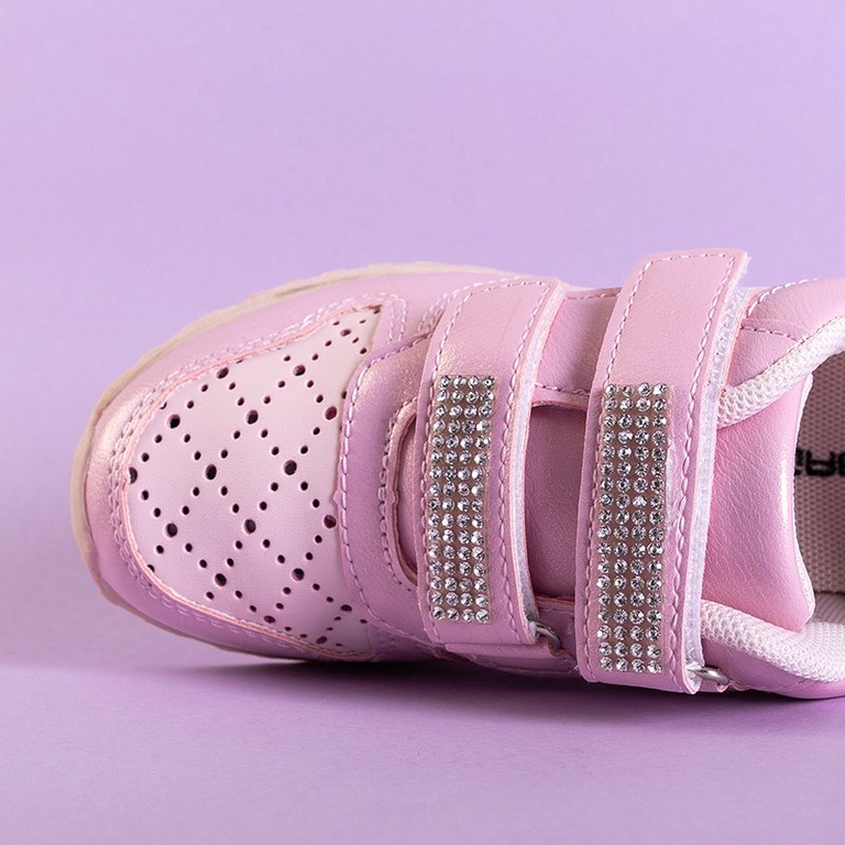 Chaussures de sport ajourées pour enfants roses avec décorations Oksa - Footwear