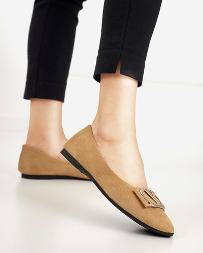 Ballerines beiges pour femmes avec ornement sur le bout Cavo - Footwear