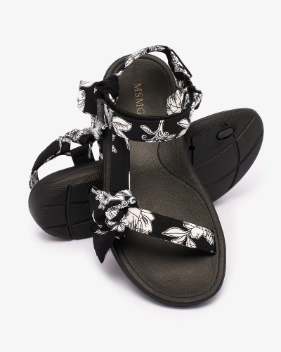 Royalfashion Sandales pour femmes avec imprimé en noir Andreti