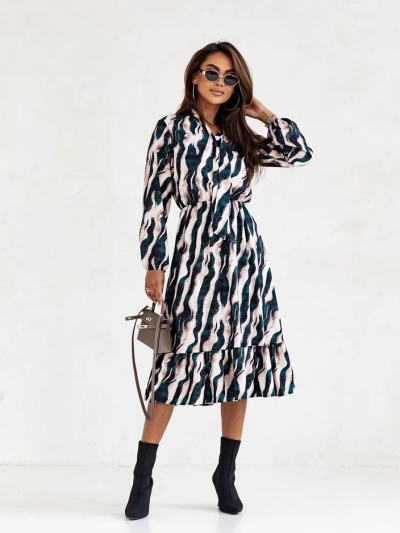 Royalfashion Robe midi femme avec imprimé