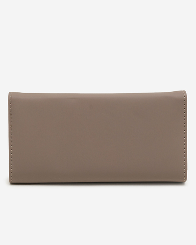 Grand portefeuille femme marron et gris avec décoration - Accessoires