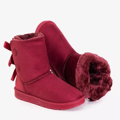OUTLET Snow boots femme bordeaux à nœuds Pierina - Chaussures