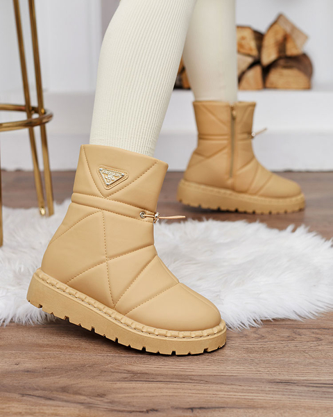 Royalfashion Camel bottes pour femmes a'la bottes de neige Oterika