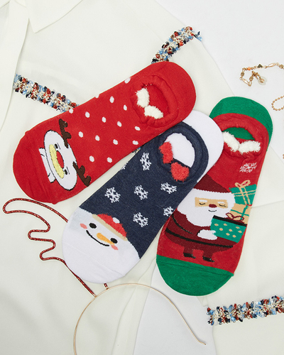 Pieds colorés pour femmes avec imprimé de Noël 3/pack - Sous-vêtements