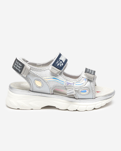 Sandales argentées pour enfants avec inserts colorés Meniko - Footwear