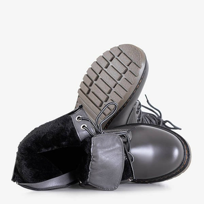 Bottes éco-cuir femme grises Lesita - Chaussures