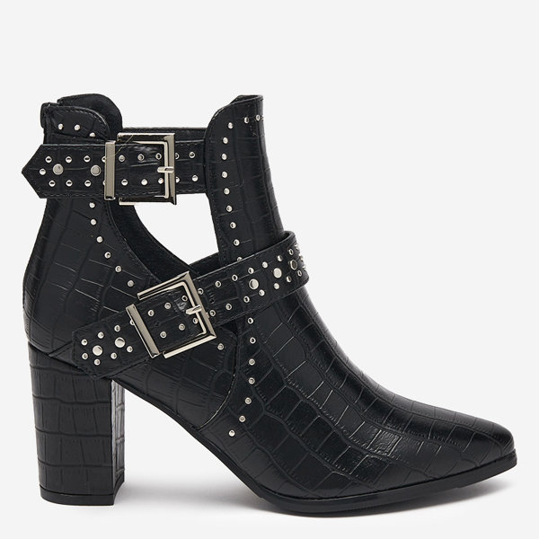 OUTLET Bottes noires sur le poteau avec découpes et boucles Masieo - Chaussures