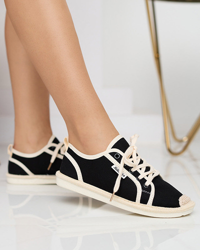 Baskets pour femmes tissées Mokida noires - Chaussures