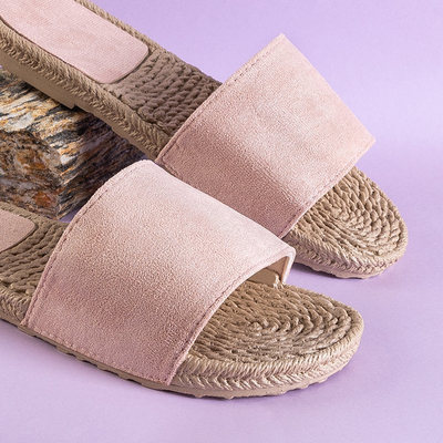 Sandales plates pour femmes rose clair Vasagi - Chaussures