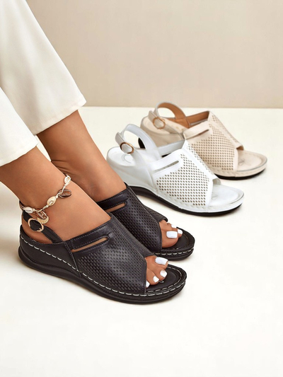 Royalfashion Sandales compensées pour femmes Mira
