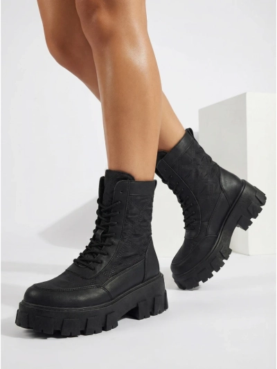 Bottines à lacets pour femmes en cuir écologique Solvi