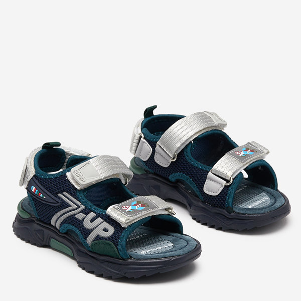 Sandales enfant Doniso marine et vert - Chaussures