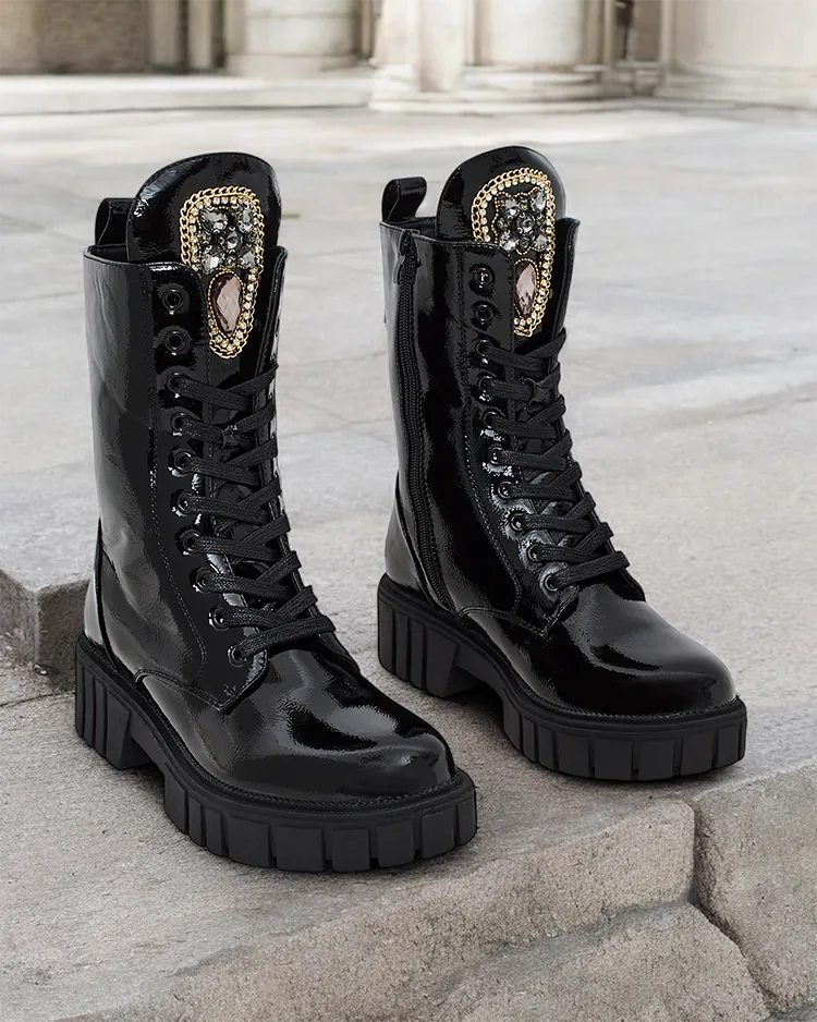 Royalfashion Bottes à lacets Operre pour femme